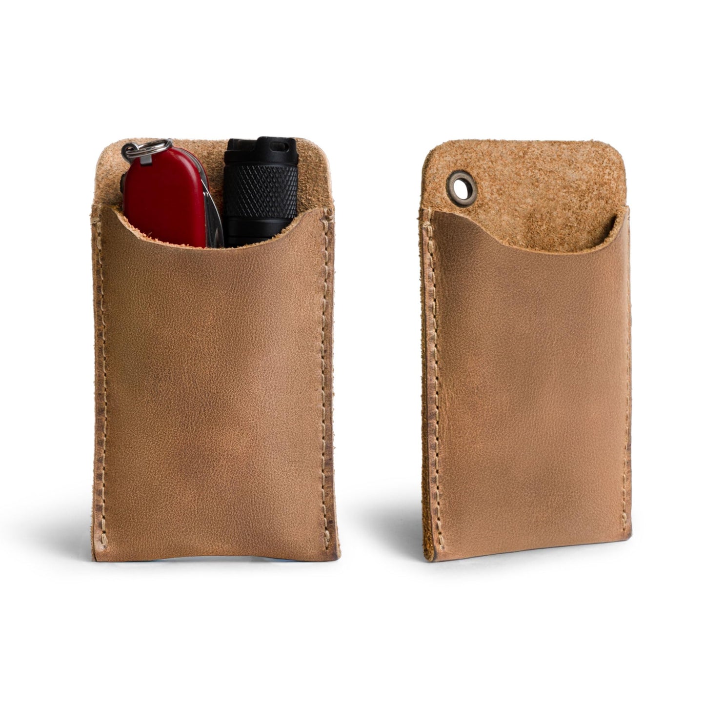 Hide & Drink, EDC Pocket Slip, Multitool Sleeve & Pen Holder for Everyday Use, Camping Accessories, Small Tool Organizer, Full Grain Leather, Handmade, Single Malt Mahogany
