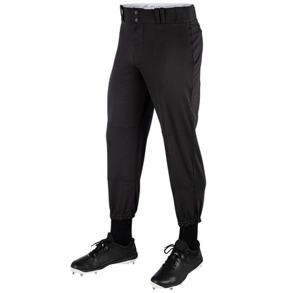 Champro Traditional Fit Triple Crown Classic Baseball Pants in Solid Color with Reinforced Sliding Areas, Black, Medium