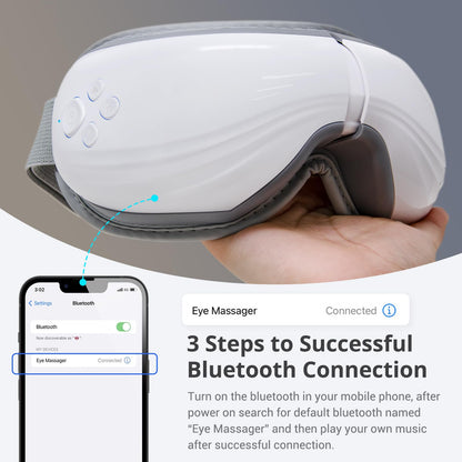 Mynt 5-Mode Eye Massager with Heat and Bluetooth Capability for Dry Eyes Relief, Folding Heated Eye Massager, Eye Massage with Voice Announcement, Heated Eye Mask Massager, Mothers and Father Day gift