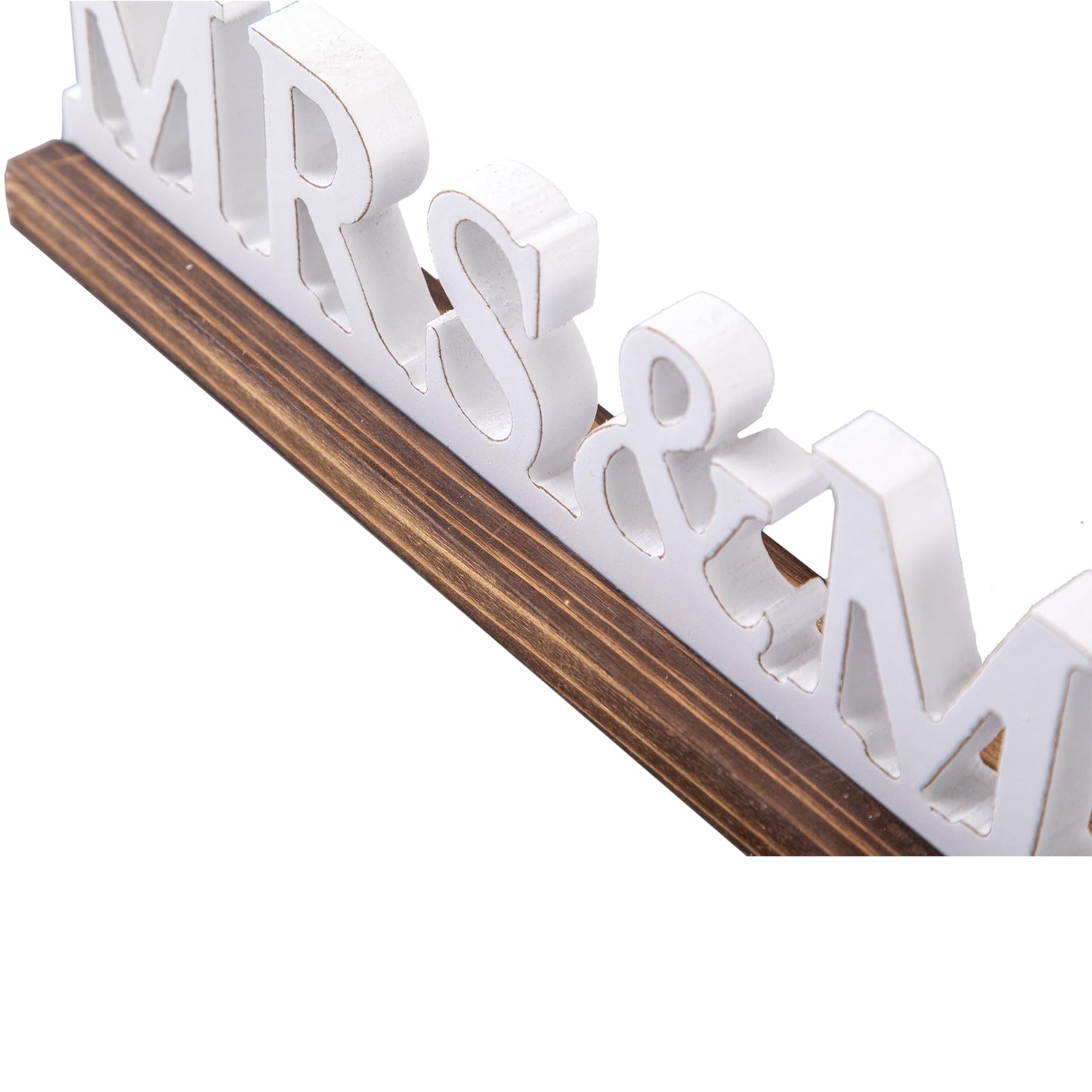 Sintosin Rustic Mrs and Mrs Wedding Decor Sign for Table 16 Inch, Handmade Distressed White Wooden LGBT Signs for Home Decor, Farmhouse Lesbian Wedding Reception Decorations Valentine