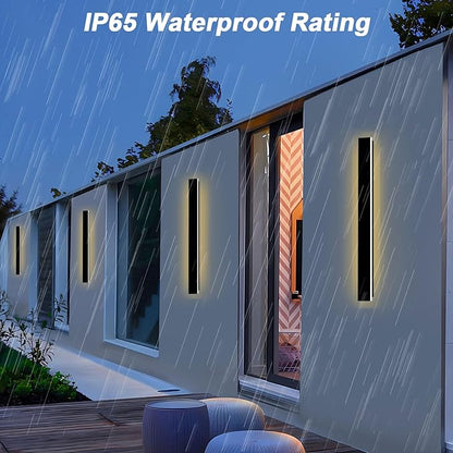 Modern Outdoor Wall Lights 2 Pcs 39 inch 2700K-6500K Dimmable Outdoor Wall Sconce Long Wall Light with Remote IP65 Waterproof Exterior Linear Wall Lighting for Garage House