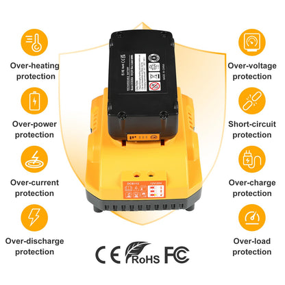 20v Max Battery Replacement for Dewalt Battery 5.0Ah with DCB112 Battery Charger Station for DCB200 DCB120