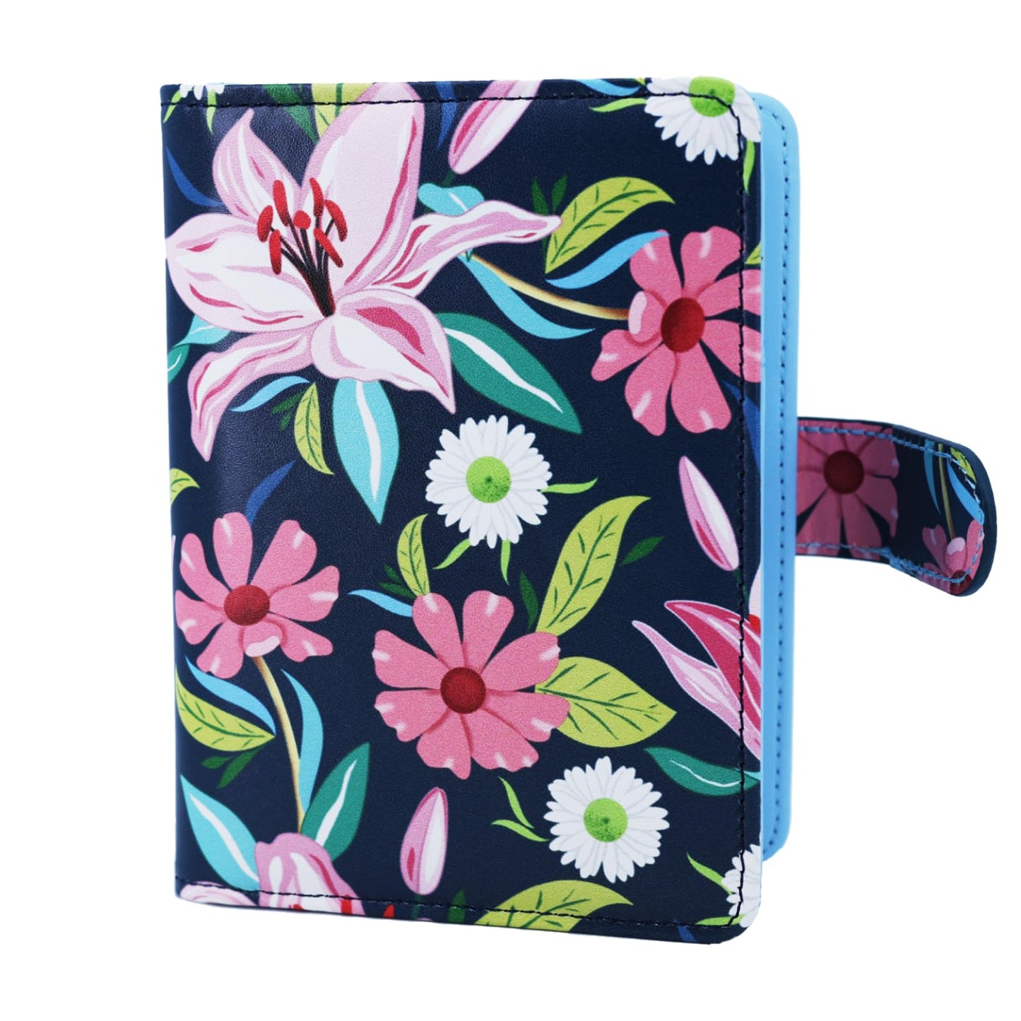 YIXONER Passport Holder For Travel, RFID Blocking Passport Wallet, Passport Cover Secure & Front Pocket Money Holder For Men & Women, Travel Wallet, Lily With Daisy, Advanced Version
