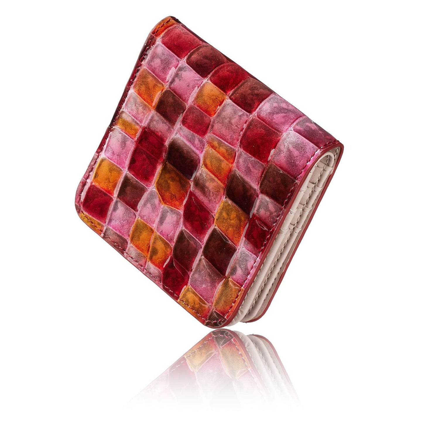 VOICE Align mini type Cute wallets weighing only 2.7 oz. Leather made by Life in Italy Cowhide ART.LE MURRINE Women's Elegant, easy-to-use and beautiful In gift box(Pink)