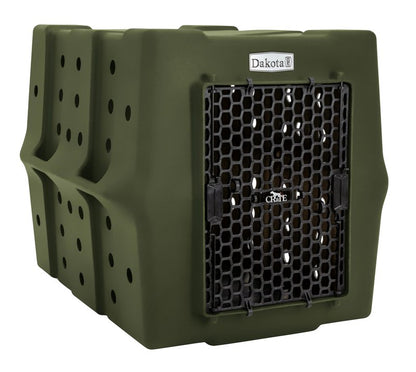 Dakota 283 Canine Rough and Tough Economy Dog Crate w/Removable Two-Way Door - Heavy Duty Outdoor Kennel for Large Breed Dogs (Olive, Large)
