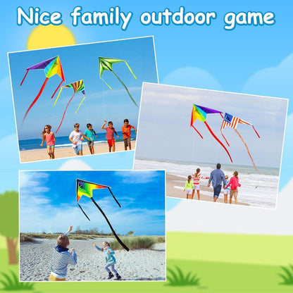 Rainbow Butterfly Kites - 5 Pack Easy to Fly Delta Kites for Kids & Adults | Colorful Outdoor Fun for Ages 4-12