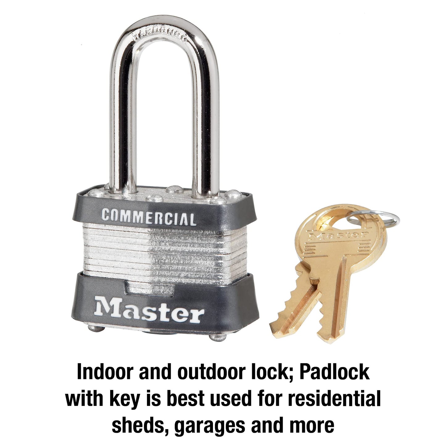 Master Lock 3KALF Outdoor Padlock with Key, 1 Pack
