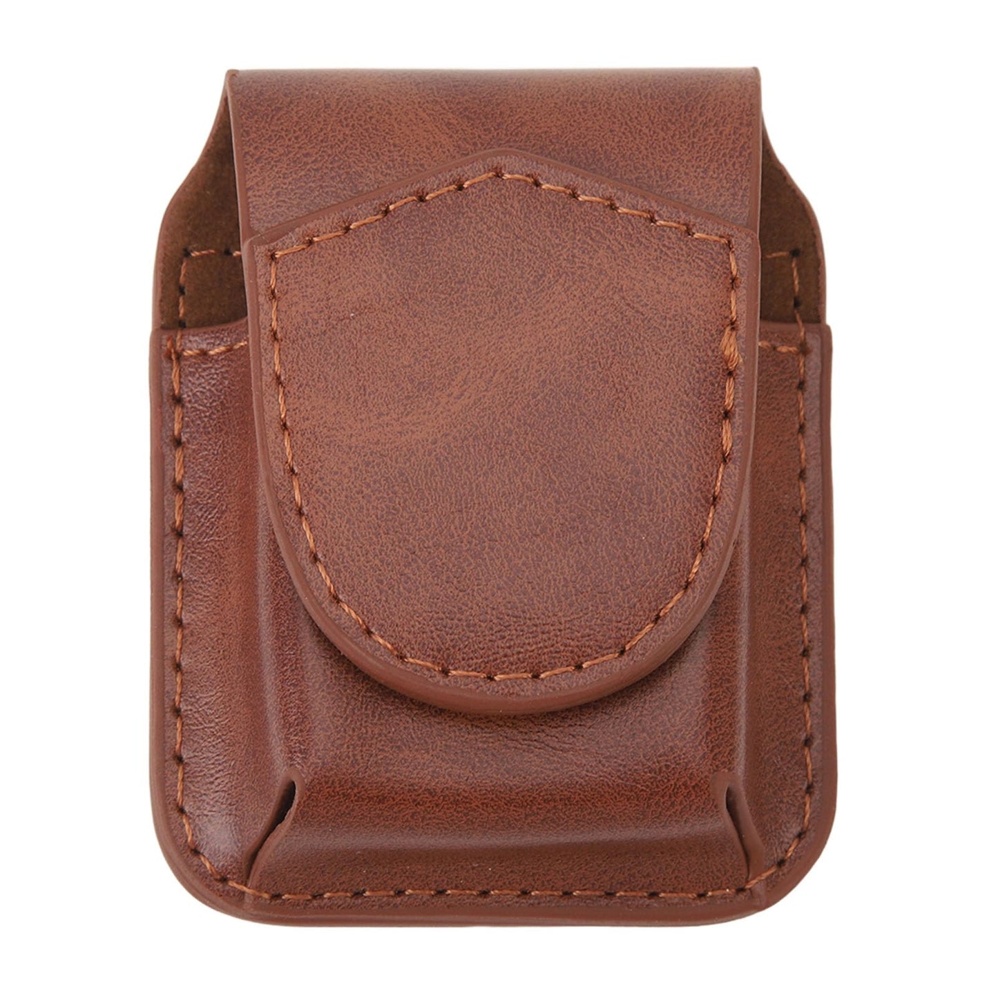Lighter Pouch Belt Loop PU Holder Scratch Soft Lining Magnetic Buckle Lighter Waist Case Outdoor Travel (Brown)