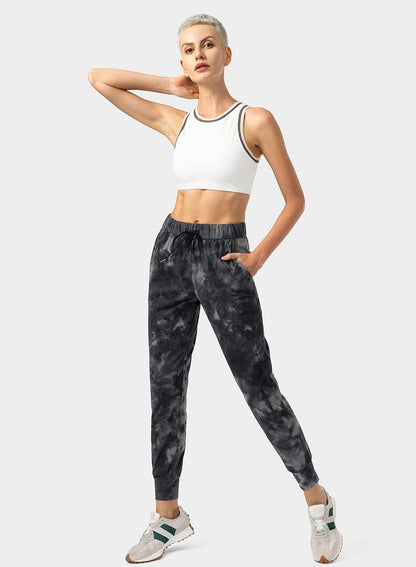 SANTINY Women's Joggers Pants Pockets Drawstring Running Sweatpants for Women Lounge Workout Jogging(Tie Dye Black_S)