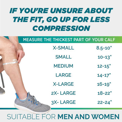 Calf Compression Sleeves for Men and Women - Leg Compression Sleeve - Footless Compression Socks for Runners, Shin Splints, Varicose Vein & Calf Pain Relief - Calf Brace for Running, Cycling, Travel
