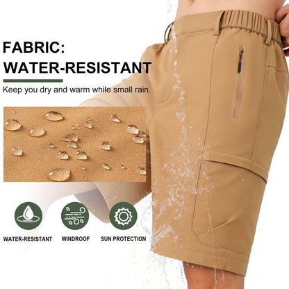 Balanoon Men's Hiking Cargo Shorts 9" Lightweight Outdoor Shorts for Men Trip Golf Camping Tactical Casual with 6 Zipper Pockets Khaki