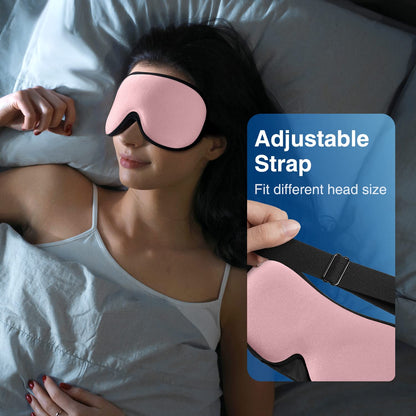 YFONG Weighted Sleep Mask, Women Men 3D Blocking Lights Sleeping Mask (4.2oz/120g), Pressure Relief Night Sleep Eye Mask with Adjustable Strap, Eye Cover Blindfold for Travel Nap Yoga, Black