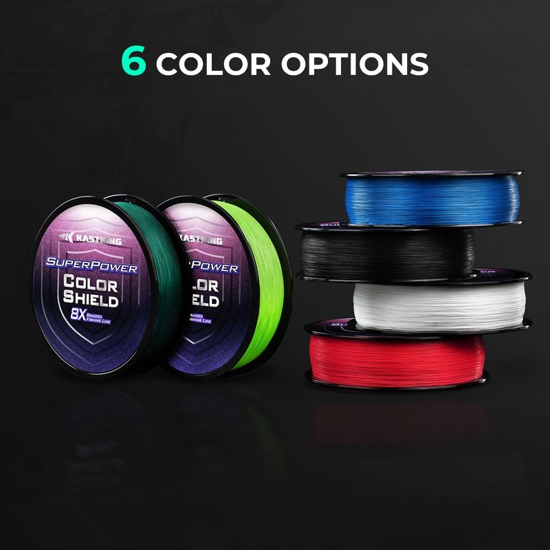 KastKing Superpower ColorShield Braided Fishing Line, Black,20LB,500Yards,X8