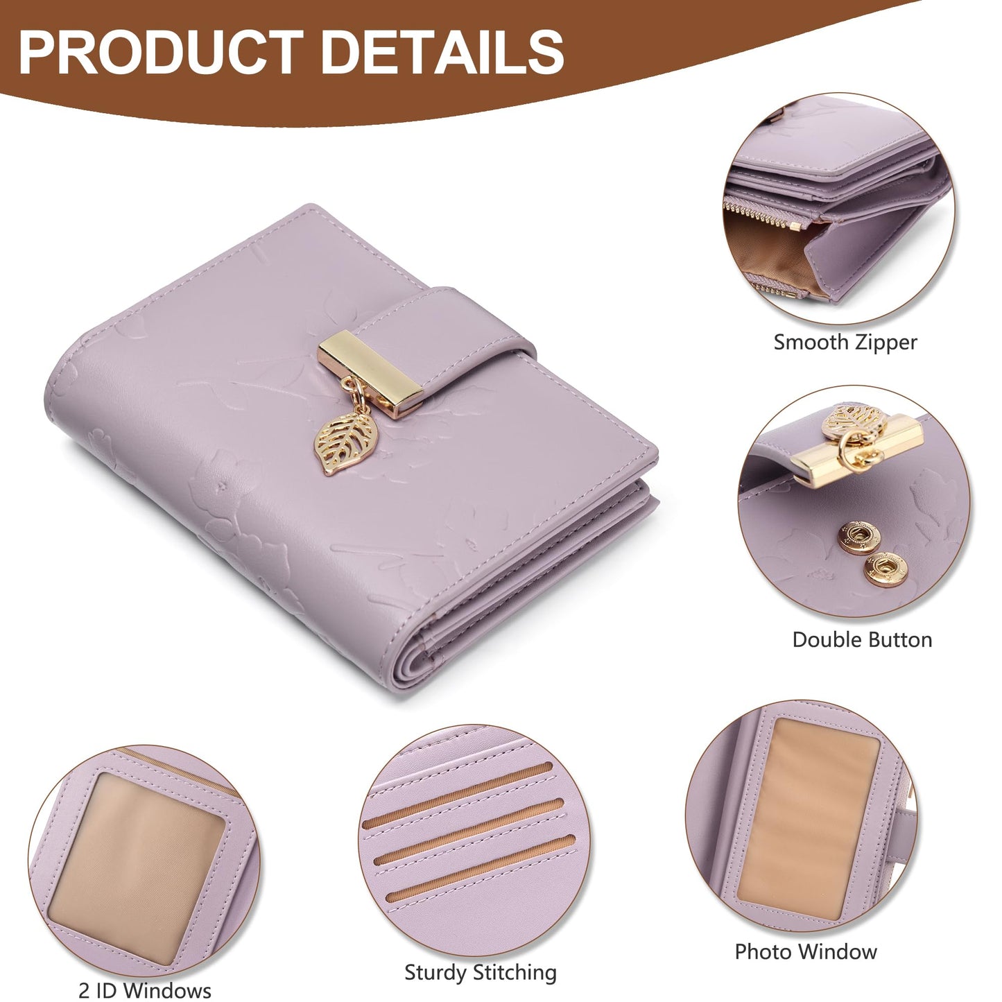 yiijay Small Wallet Women RFID Blocking Leather Bifold Wallet Credit Card Holder for Women Ladies Compact Wallet Mini Purse With Zipper Pocket