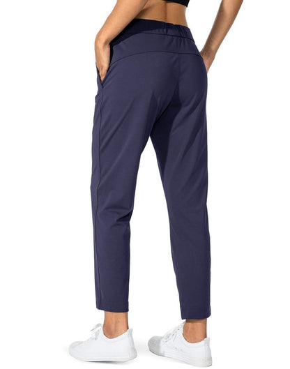 G Gradual Women's Pants with Deep Pockets 7/8 Stretch Sweatpants for Women Athletic, Golf, Lounge, Work (Navy, 3X-Large)