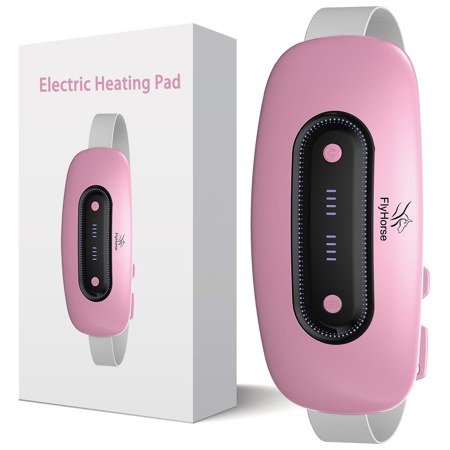 Electric Heating Pad, Portable Cordless Menstrual Heating Pad with 4 Heat Levels and 4 Massage Modes, Fast Large Heating Belly Wrap Belt for Cramps, Back Pain Relief Gifts for Women Girls Her(Black)