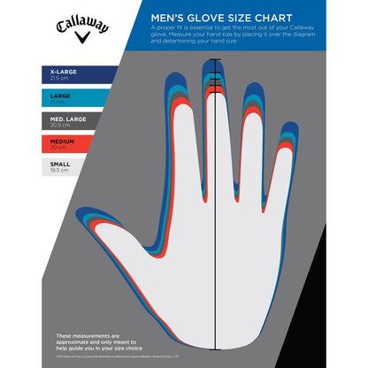 Callaway Golf Weather Spann Glove (Worn on Right Hand,USA,Large,Men's)
