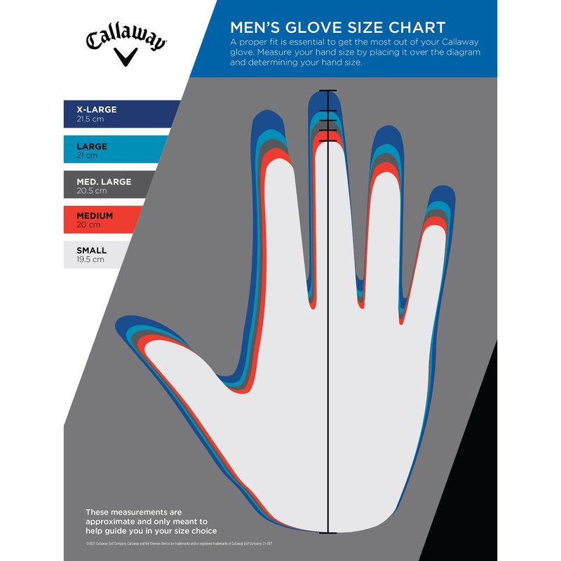 Callaway Golf Weather Spann Glove (Worn on Right Hand,White,X-Large,Men's (2-Pack))