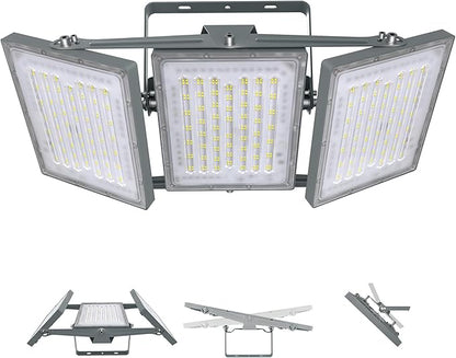 STASUN LED Flood Light Outdoor, Max Series 600W 60000lm 6000K Daylight IP66 Waterproof, Commercial Parking Lot Light,3 Heads for Yard Street Stadium House Floodlight Security Lights for Outdoor Area