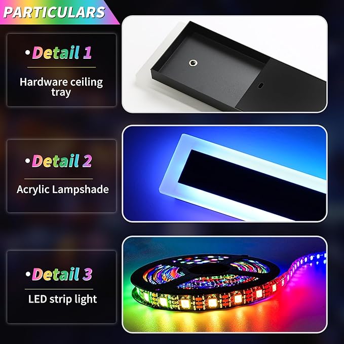 Widened 2 Pack Long RGB LED Wall Lights, 39.3inch Modern Dimmable Outdoor Sconces, 10 Colors, Remote Control, IP65 Waterproof, Garage Wall Mount Lighting Fixtures for Entryway, Yard, Patio