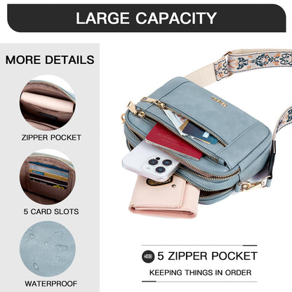 Telena Small Crossbody Bags For Women Vegan Leather Crossbody Purse With Adjustable Wide Strap For Daily Life