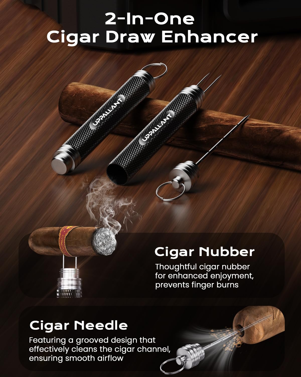 Cigar Humidor Set with 5-in-1 Cigar Lighter, V Cutter, Cigar Holder, Cigar Draw Enhancer, Humidifier&Hygrometer, Portable Travel Cigar Humidor Box, Cigar Accessories Cigar Case, Cigar Gifts for Men