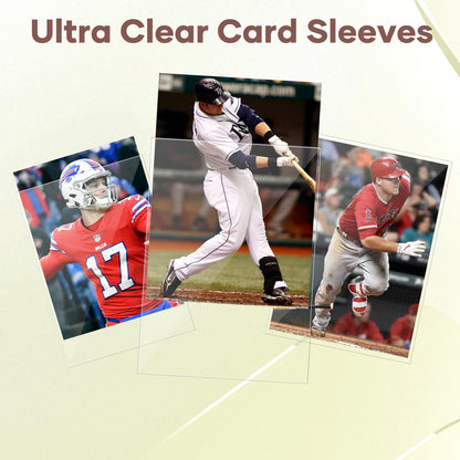 Mlikero 100 Count Card Sleeves, Clear Soft Trading Card Sleeves, Polypropylene (PP), Fit for MTG, TCG, Baseball, Football, Game Cards