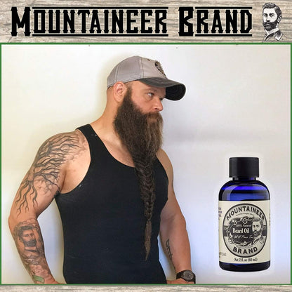 Mountaineer Brand Natural Beard Oil with Lime & Sage Scent | Made in West Virgina | Hydrates, Moisturises, Softens & Conditions for Beard Growth | Treats Dry Itchy Beards for Men | 2oz