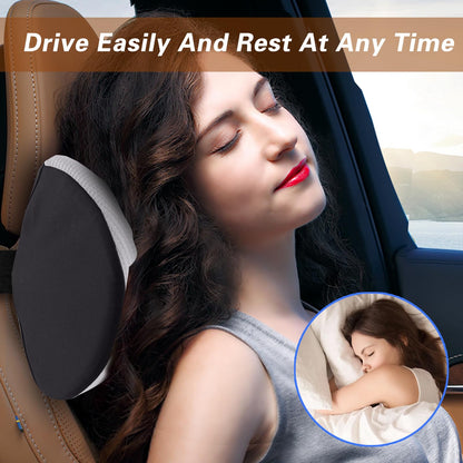 SPRFUFLY Make Relaxing Car Headrest Pillow, Car Pillow for Driving with Adjustable Strap, Breathable Removable Cover & Ergonomic Design - Softness Travel Car Neck Support Pillow(Black, 1PC)