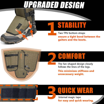 Frelaxy Snake Gaiters, Waterproof Snake Guard Chaps, Snake Bite Protection for Lower Legs, Adjustable Snake Proof Gaiters for Hunting/Outdoor Working, Fit for Men & Women