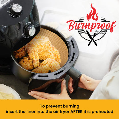 Air Fryer Paper Liners, 125Pcs Air Fryer Disposable Liners, Non-Stick and Oil Proof for Easy Cleanup, 8” Square for 5-8 qt Basket by Baker's Signature