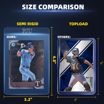 200ct Semi Rigid Card Holders & 200ct Card Sleeves for PSA, SGC, BGS, CSG Graded Card Submissions, Semi Rigid Baseball Cards Sleeves Protectors, PSA Graded Trading Cards Sleeve