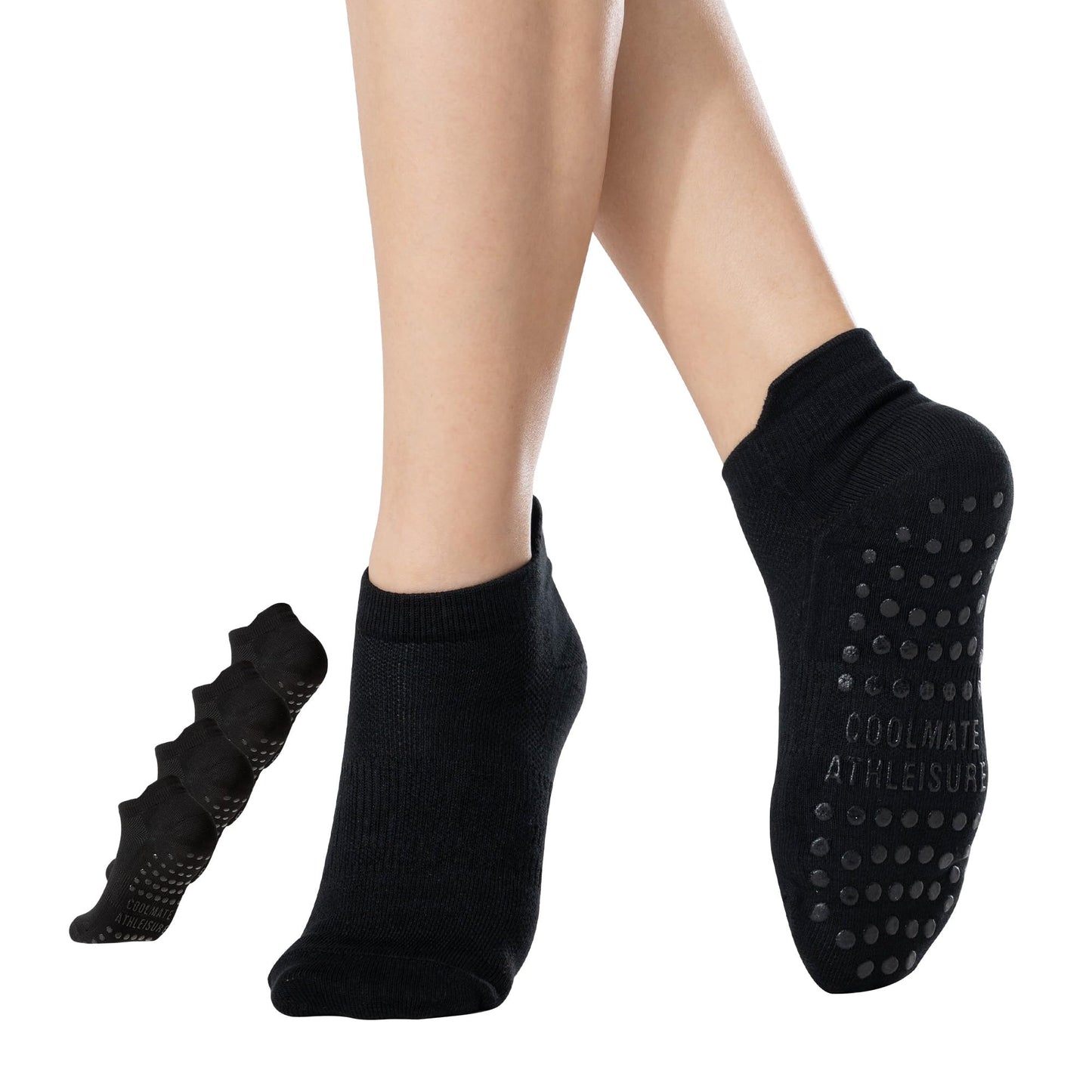 CoolMate Pilates Socks with Grips for Women, Yoga Socks, Crew Non Slip Women for Workout, Barre, Pilates Gifts