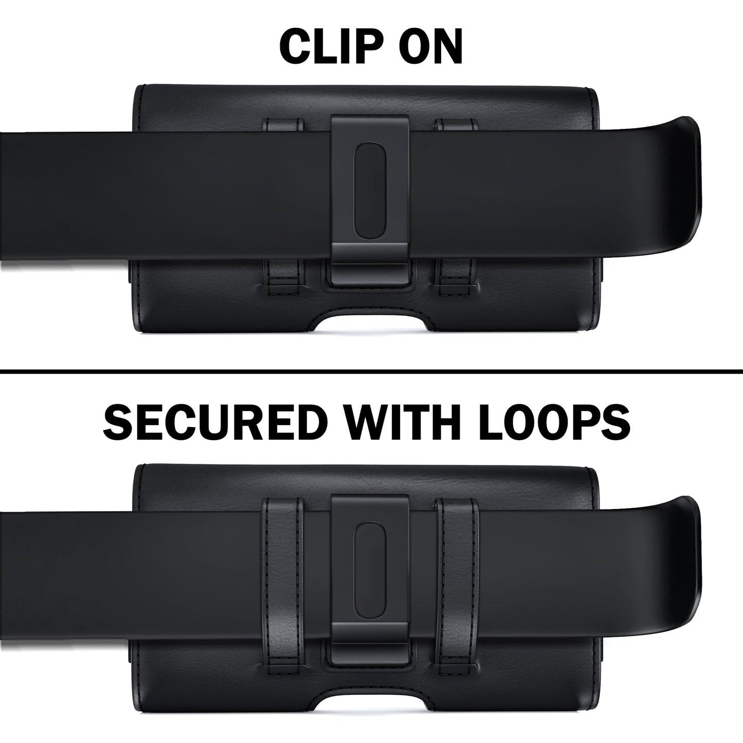 DeBin Holster for Samsung Galaxy S25+ S24+Plus 5G, S23+ S22+ S21+ S20+ S10+ S9+ S23 FE, Cell Phone Belt Holder Case with Clip, ID Credit Card Slot Pouch for Men (Fits Phone with Case on) Black