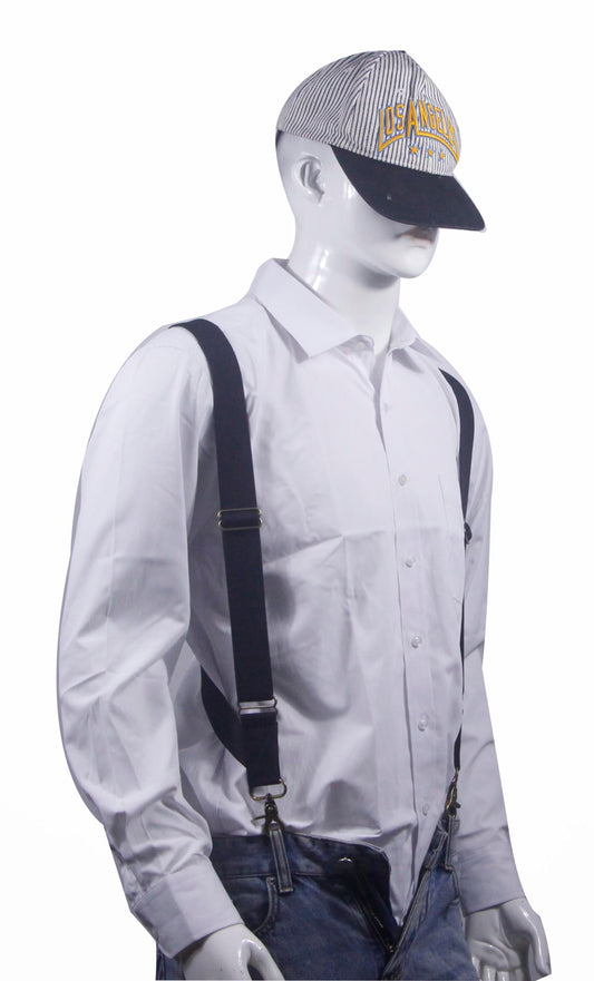 Doloise Men's Suspender Heavy Duty 2 Hook Suspenders for Men Adjustable Braces 1.4 Inch Wide Big and Tall Men Side Hook