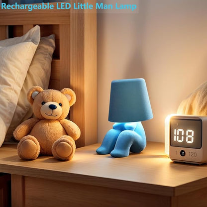 Modern Creative Design Table Lamp for Youth: Rechargeable Cute Light for Kids Child Teen -Bedside Lamps for Nightstand- Gift for Birthday Christmas Halloween Easter， 3-Color Dimmable.