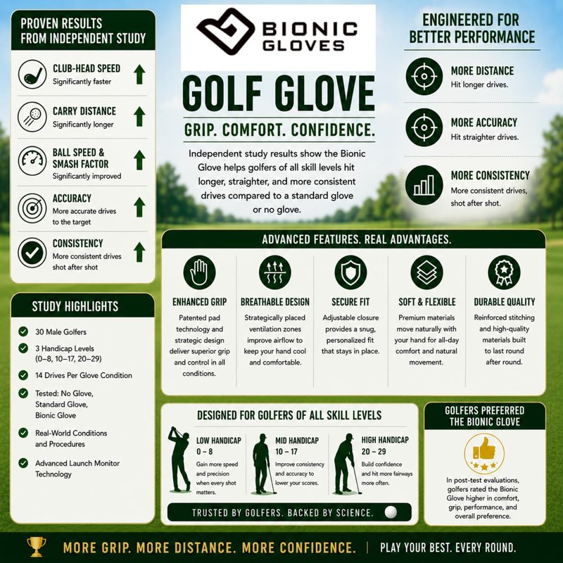 Bionic Men's StableGrip with NaturalFit 2.0 Golf Glove with Dual Expansion Thumb for Best Fit - Premium Cabretta Leather… (Black, X-Large, Right)