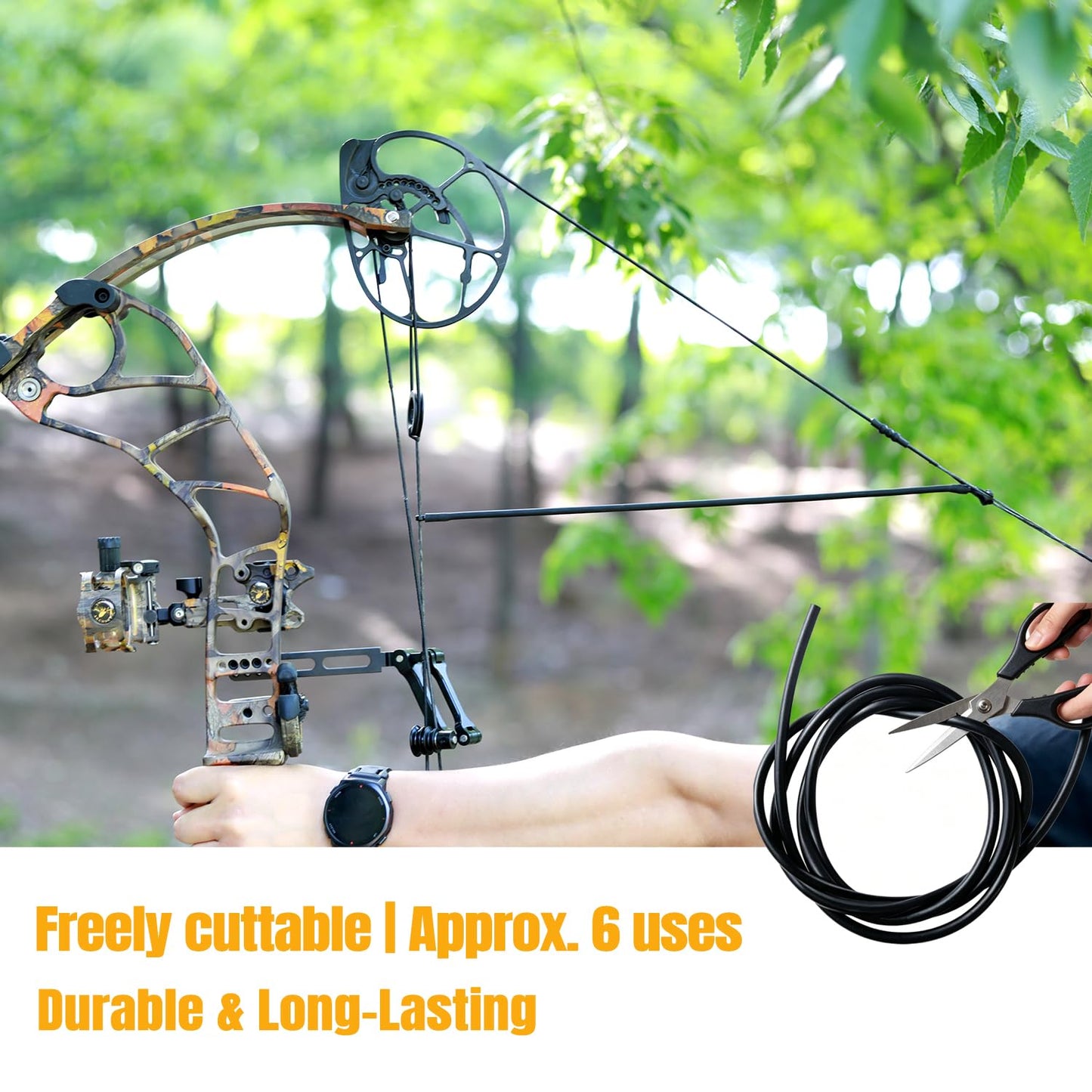 Luoyer 6.5 Ft Archery Bow Peep Sight Tubing Durable Peep Sight Replacement Rubber Tube for Compound Bow Archery Accessories Black