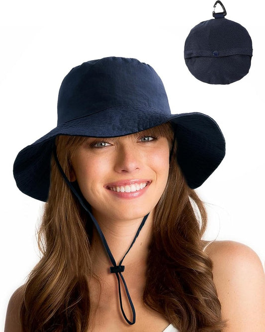 Water-Resistant UPF 50+ Bucket Hat - Packable Brimmed Boonie for Summer Hiking | Lightweight Outdoor Cap