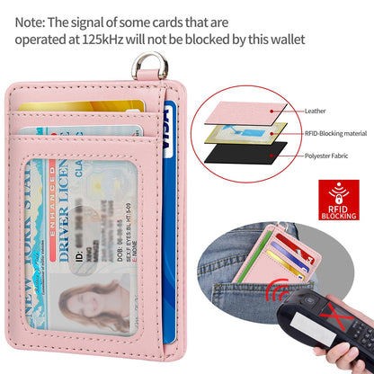 EcoVision Slim Minimalist Front Pocket Wallet, RFID Blocking Credit Card Holder Wallet with Detachable D-Shackle for Men Women