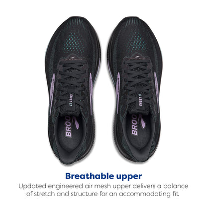 Brooks Women’s Ghost 17 Neutral Running Shoe - Grey/Clearwater/Purple - 11 Medium