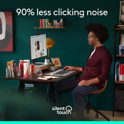 Logitech Wireless Mouse Signature M650 L Full Size - Large Hands, 2-Year Battery, Silent Clicks, Customizable Buttons, Bluetooth, PC/Mac/Chromebook - Black, Right-Handed, Large