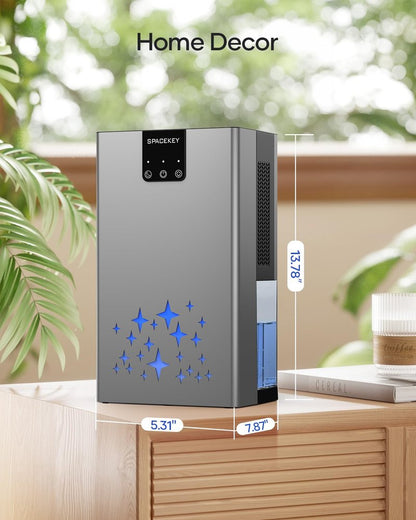 Dehumidifier, 95 OZ Water Tank Dehumidifiers for Home, 1000 sq. ft. Dehumidifier for Basement Bathroom Bedroom with Auto Shut Off, 7 Colors LED Light, Quiet Dehumidifiers with Sleep Mode, Grey