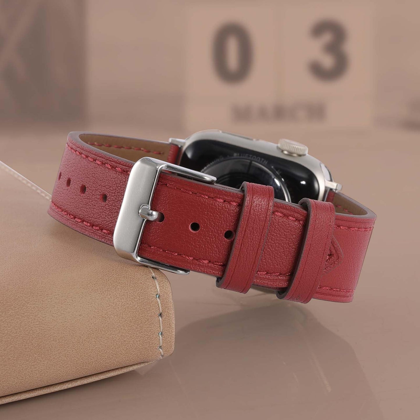 Biggyboom Soft Genuine Leather Bands Compatible with Apple Watch Band 42mm 41mm 40mm 38mm for Women Men, Sweat Wear Resistant Leather Replacement Strap for iWatch Series 11 10 9 8 7 6 SE 5 4 3 2 1