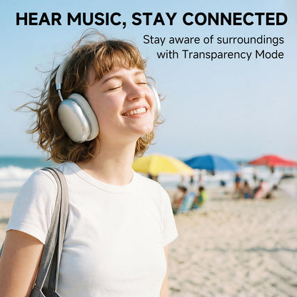 FOFUN NC95 Hybrid Active Noise Cancelling Headphones with Knob Control, 120H Playtime Over Ear Headphones Wireless Bluetooth 6.0, App Control, Hi-Res Audio, Comfort Fit, Clear Calls for Travel/Workout