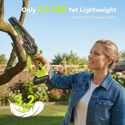 Mini Chainsaw Cordless, 8 Inch & 6 Inch Electric Chainsaw Battery Powered, 1000W Brushless Handheld Power Chain Saw with 2 Batteries, Small Tree Saw for Branch Trimming Wood Cutting