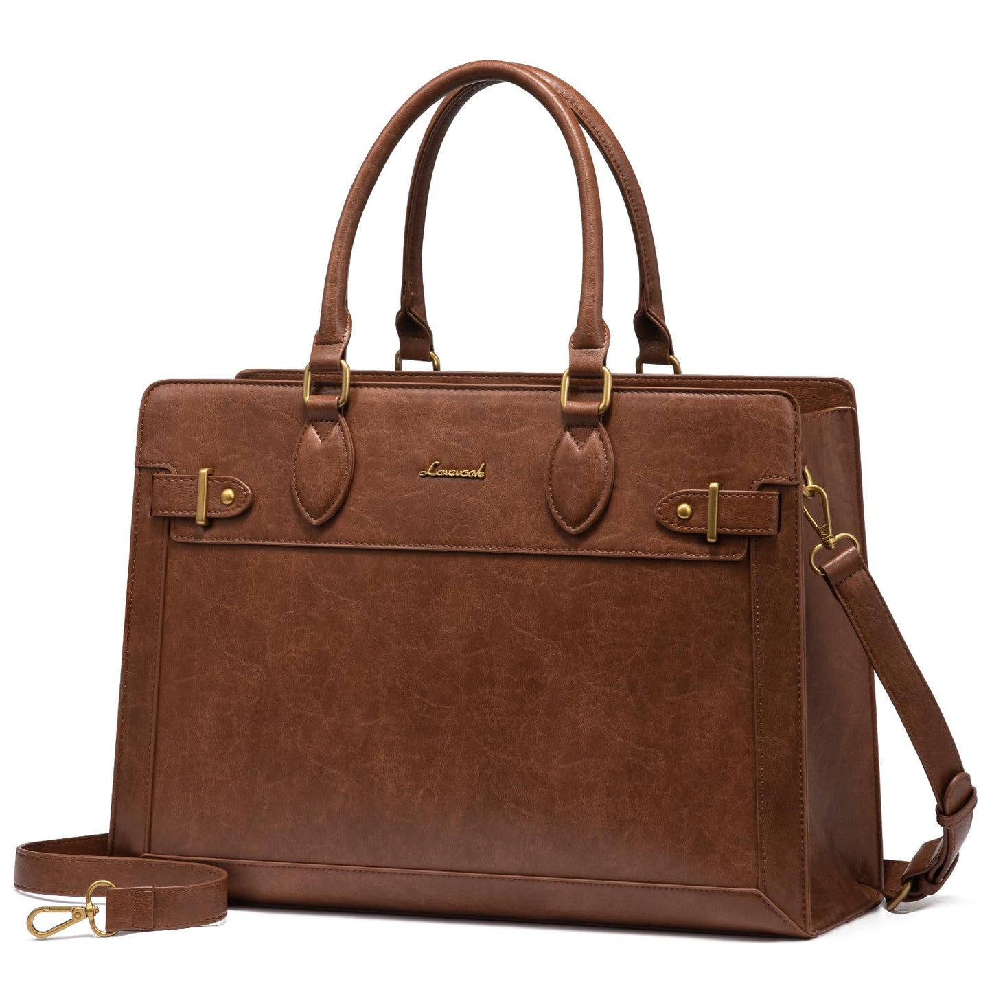 LOVEVOOK Laptop Bag for Women, 15.6 Inch Large PU Leather Tote Bag, Professional Teacher Work Bag, Waterproof Business Computer Briefcase, Shoulder Tote Purse for Office