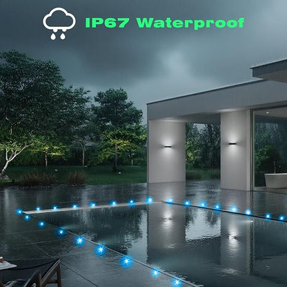 FVTLED LED Deck Lights Kit, 20pcs Φ1.22 D31 WiFi Smart Phone Control Low Voltage Recessed RGBW Deck Lighting Waterproof Outdoor Yard Path Stair Decor, Black