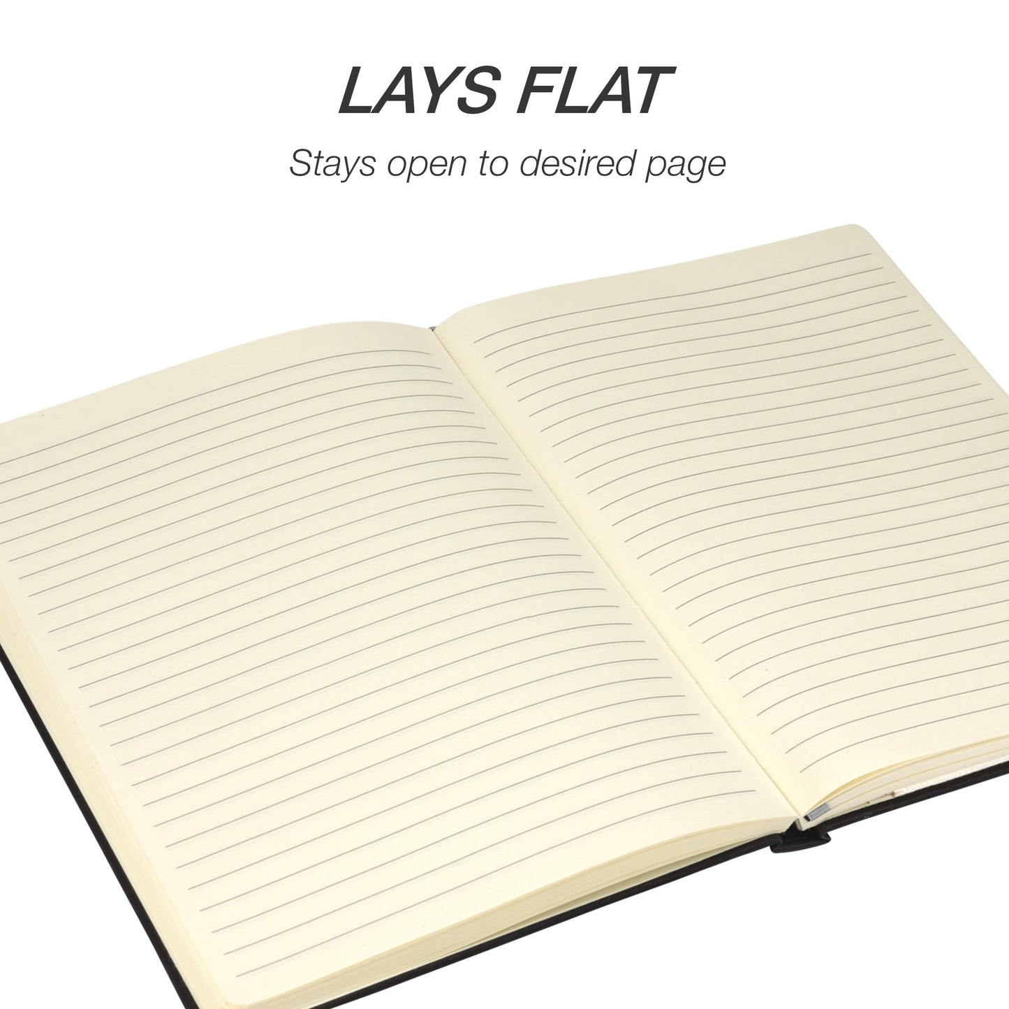 Samsill Large Hardcover Notebook, 240 Lined Notebook Pages, Black, 7.5 x 10 Inch