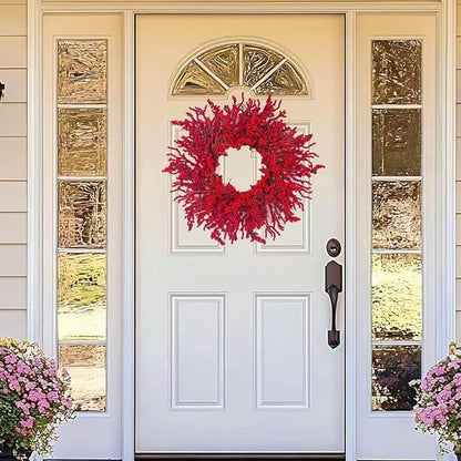 20 Inch Christmas Wreath for Front Door,Artificial Berry Wreath, Modern Farmhouse Flower Wreath, Used for Window, Wall, Porch, and Other Indoor and Outdoor Home Decorations